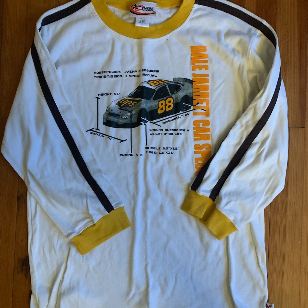 Chase Authentics White and Orange Dale Jarrett Racing Shirt